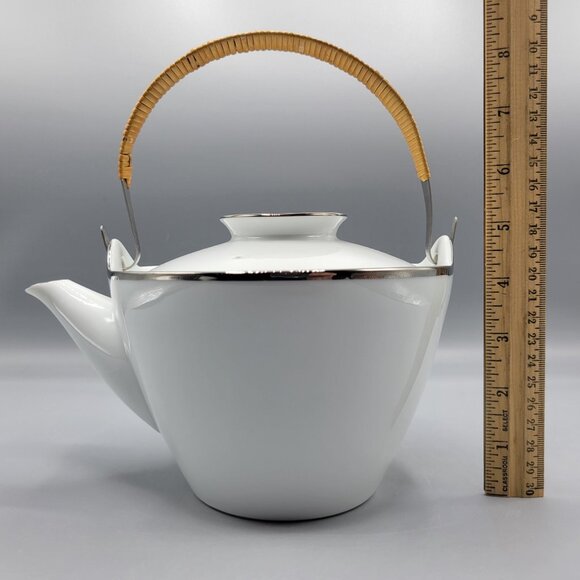 Vtg Noritake Pilgrim White Porcelain Teapot Sugar & Creamer Set Made In Japan - Picture 12 of 16